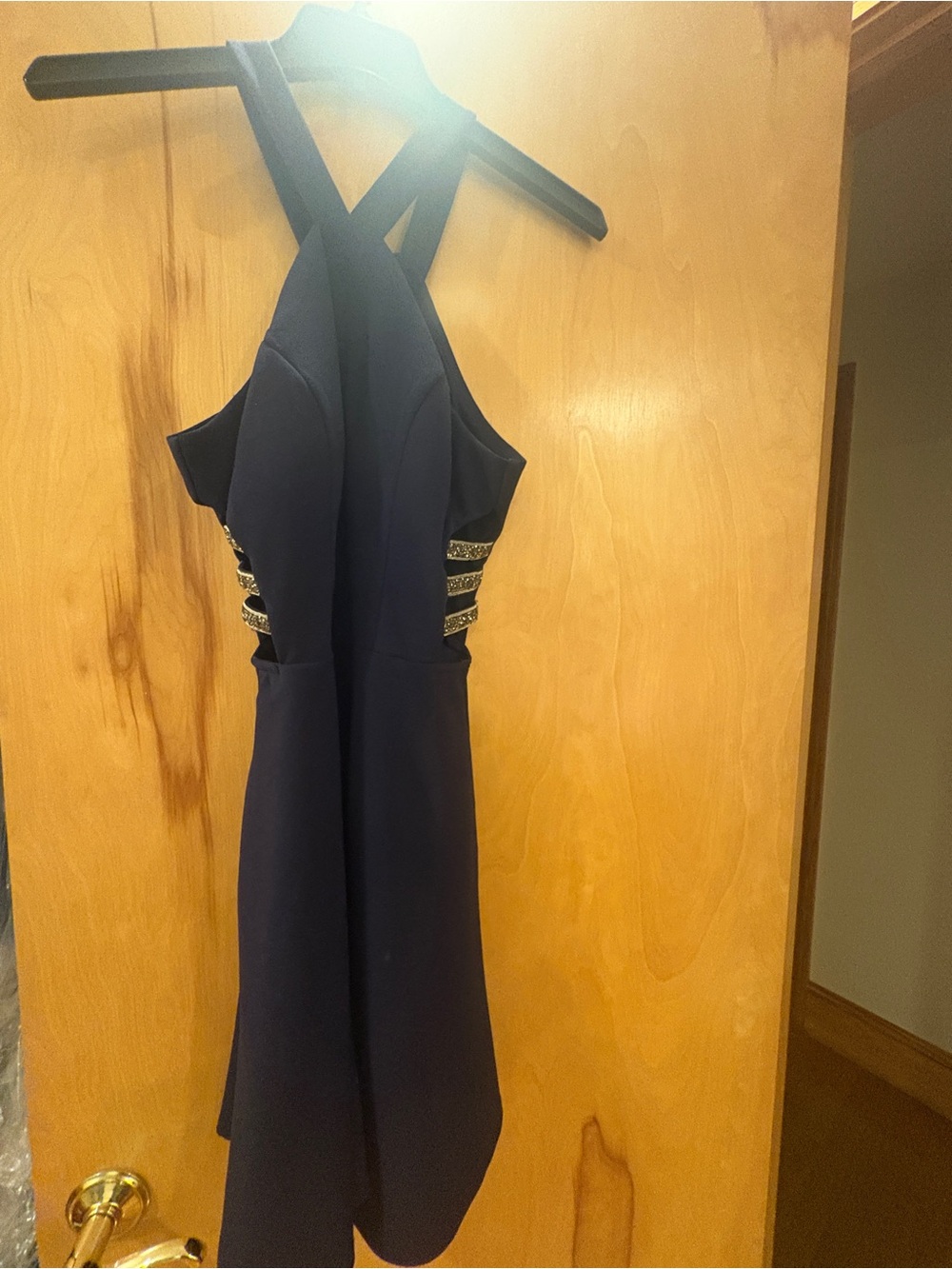 Halter Dress with Glitter Cutouts